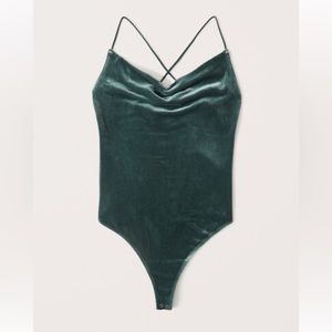 Abercrombie & Fitch Velvet Cowlneck Bodysuit